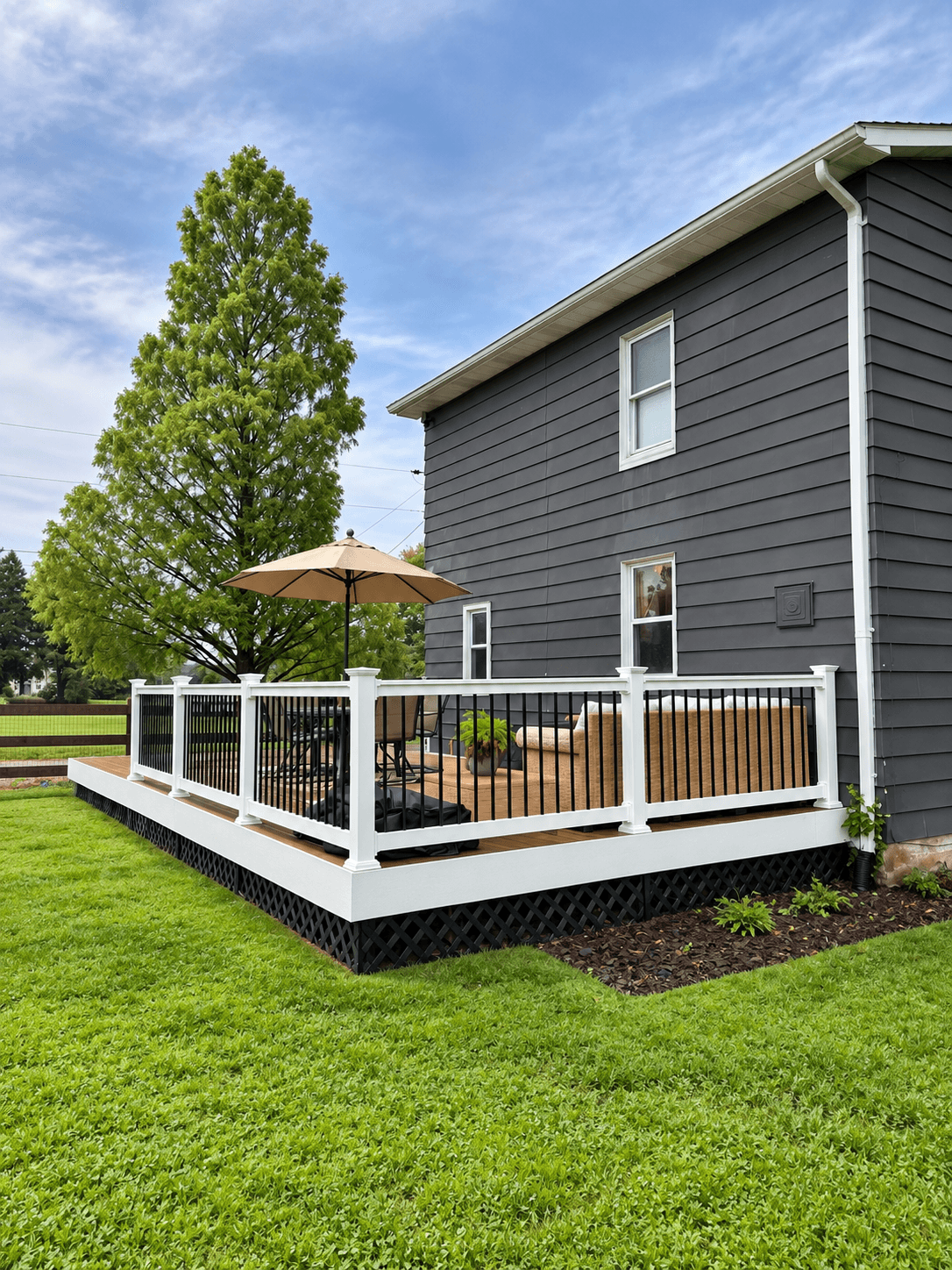 Composite Deck with Lattice Skirting